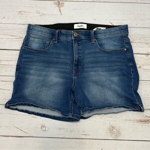 Angels Blue Signature Midi Jean Shorts